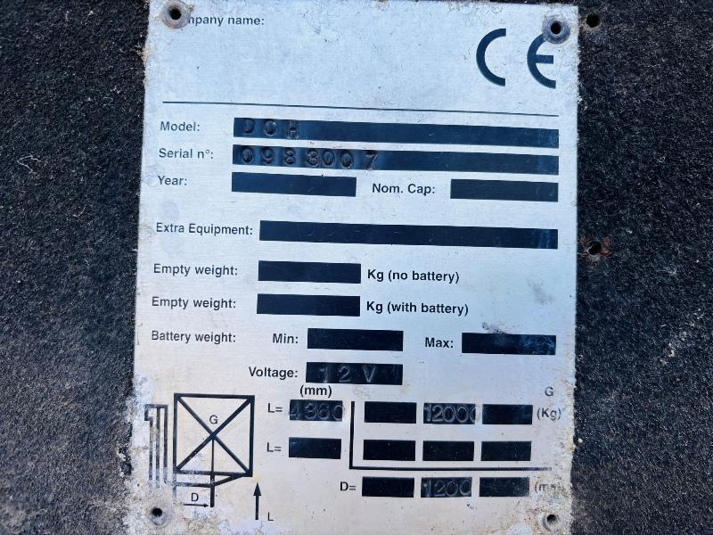 DCH DOH 12 TONNE 2 STAGE MAST LIFT *C/W 8FT TINES*VIDEO*