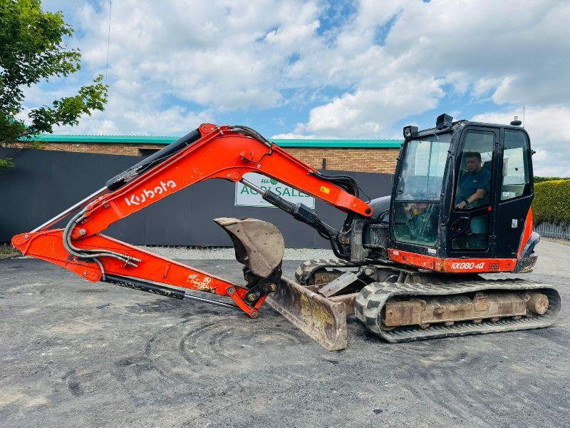 KUBOTA KX080-4A EXCAVATOR *C/W BUCKET* YEAR 2018*VIDEO*
