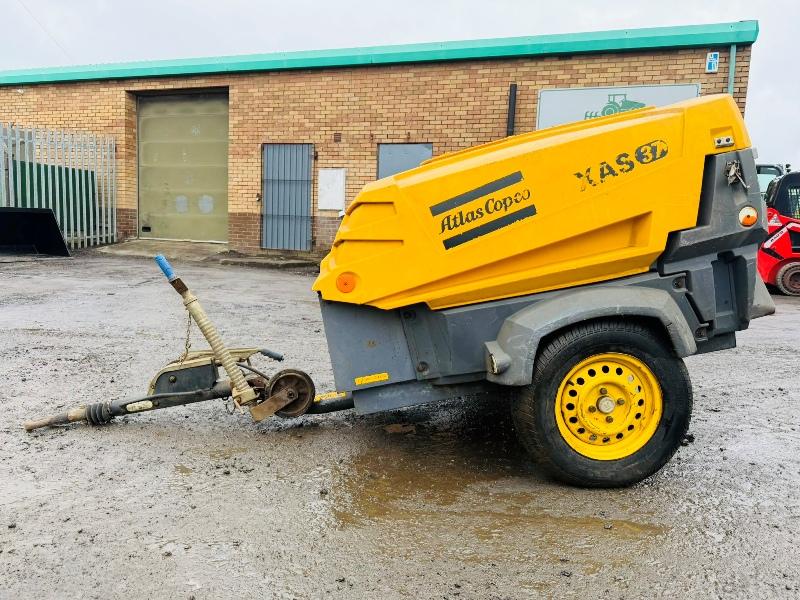 ATLAS COPCO XAS37 TOWABLE AIRCOMPRESSOR*1804 HOURS*VIDEO*