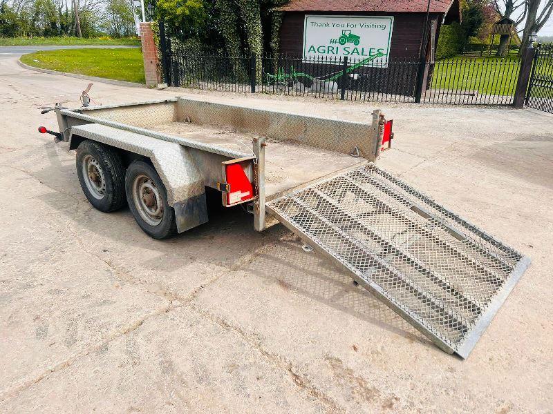 INDESPENSION TWIN AXLE 8FT X 4FT PLANT TRAILER *YEAR 2007* C/W LOADING RAMP 