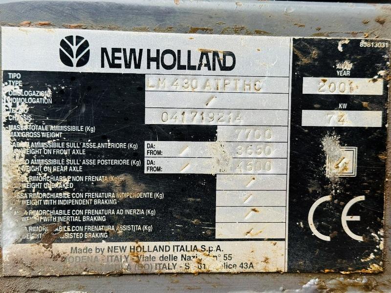 NEW HOLLAND LM430 TELEHANDLER*C/W PALLET TINES*VIDEO*