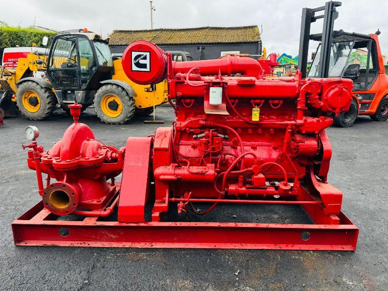 CUMMINGS N-855-F 6 INCH WATER PUMP *C/W 6 CYLINDER ENGINE*VIDEO*