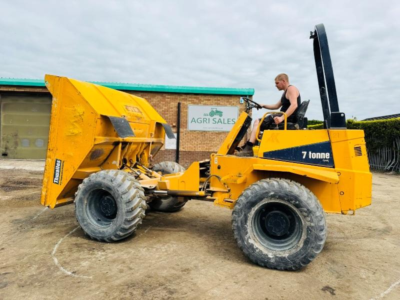 THWAITES 7 TONNE STRAIGHT TIP DUMPER*C/W PERKINS ENGINE*VIDEO*