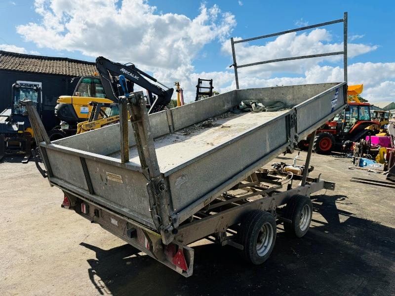IFOR WILLIAMS TWIN AXLE 12FT 6 TIPPING TRAILER*C/W DETACHABLE SIDES*VIDEO*