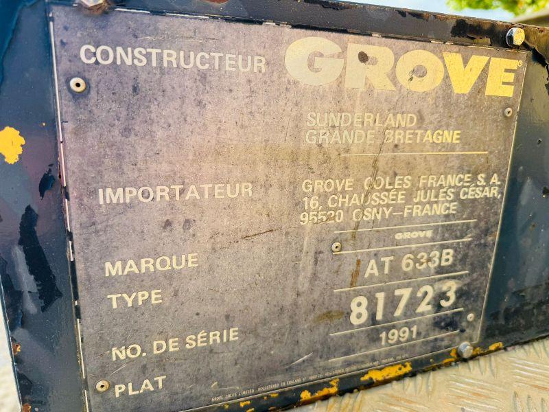 GROVE AT633B MOBILE CRANE*C/W 4X SUPPORT LEGS*VIDEO*