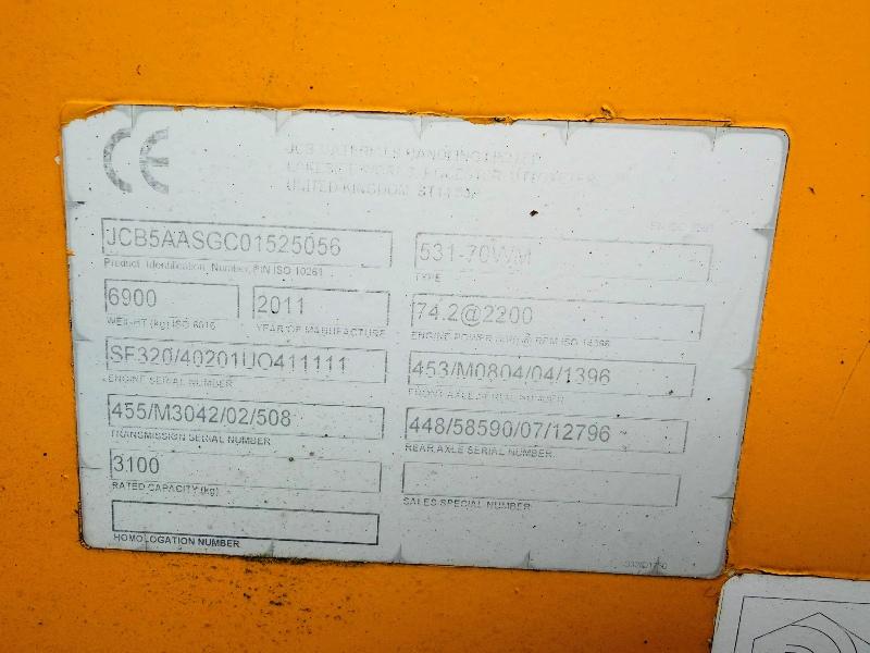 JCB 531-70WM TURBO *JOYSTICK CONTROL*669 HOURS*YEAR 2011*VIDEO*
