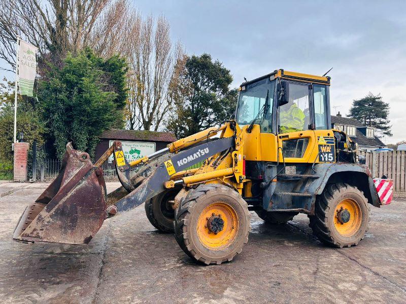 KOMATSU WA115 4WD LOADING SHOVEL * 5772 HOURS * C/W BUCKET *VIDEO*