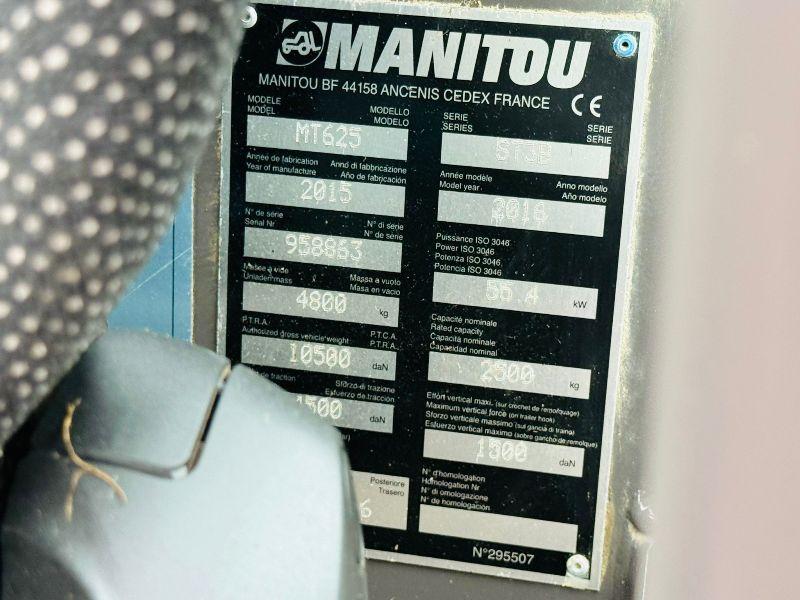 MANITOU MT625 COMFORT TELEHANDLER*C/W PALLET TINES*YEAR 2016*VIDEO*