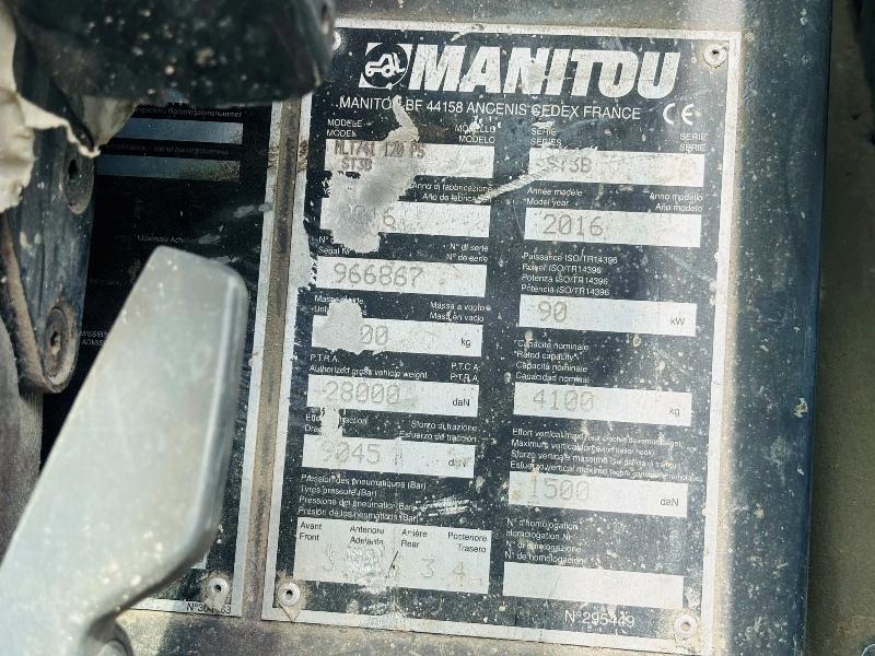 MANITOU MLT741 120 PS TELEHANDLER* AG SPEC *C/W BUCKET*YEAR 2016*VIDEO*