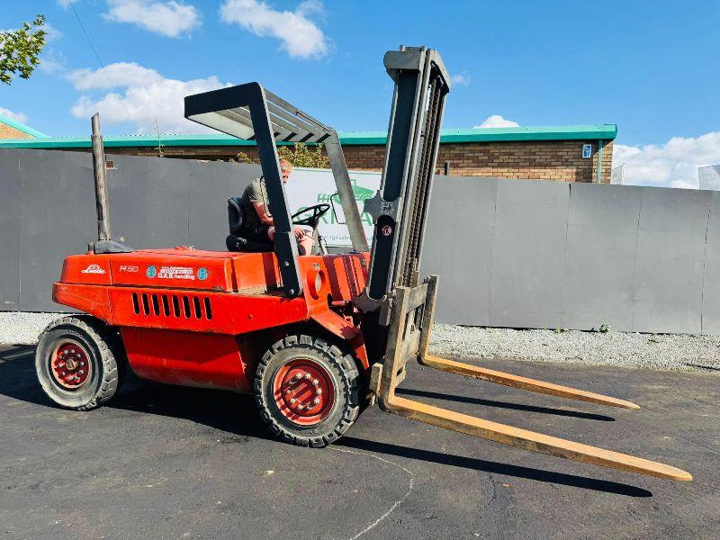 LINDE H50 FORKLIFT*C/W PALLET TINES*VIDEO*