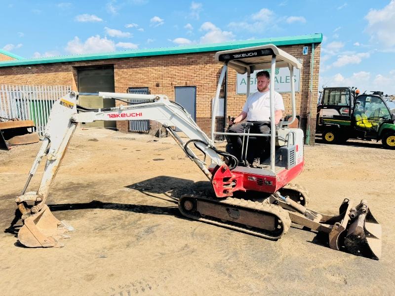 TAKEUCHI TB016 EXCAVATOR*C/W EXPANDING TRACKS*YEAR 2013*VIDEO*