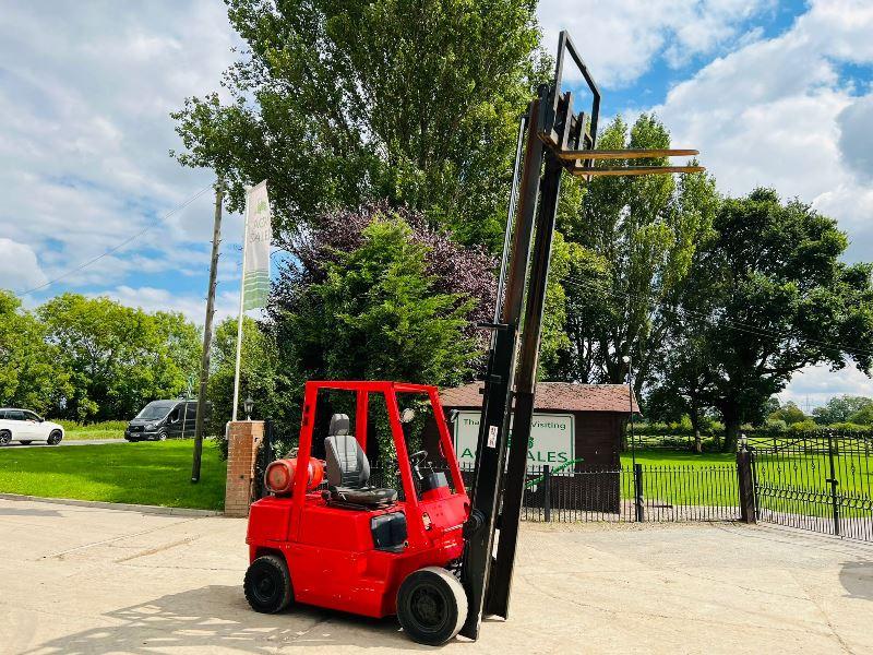 NISSAN FORKLIFT C/W SIDE SHIFT & 2 STAGE MAST *VIDEO*