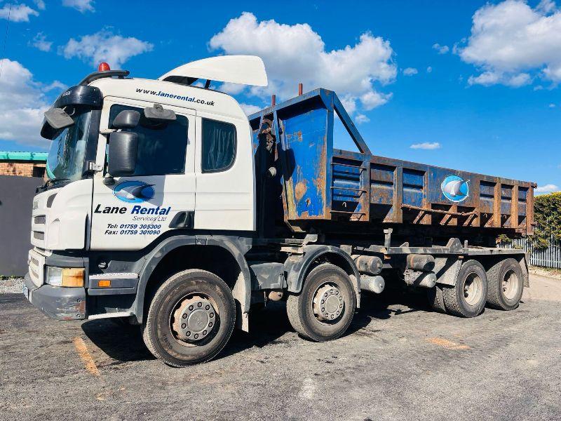SCANIA P380 8X4 HOOKLOADER *C/W BIN*VIDEO*
