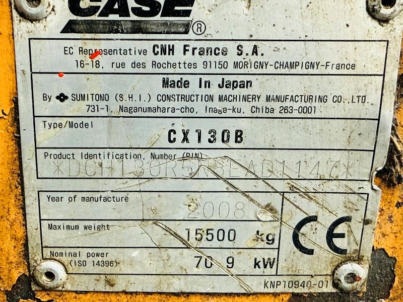 CASE CX130 HIGH CABBED EXCAVATOR*C/W STEEL TRACKS*VIDEO*