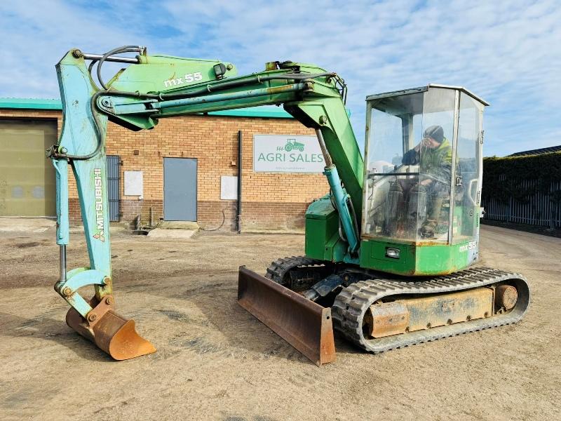 MITSUBISHI MX55 RUBBER TRACKED EXCAVATOR*C/W OFFSET BOOM*VIDEO*