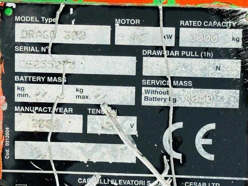 CESAR DRAGO 300 SIDESHIFT FORKLIFT*C/W PALLET TINES*VIDEO*