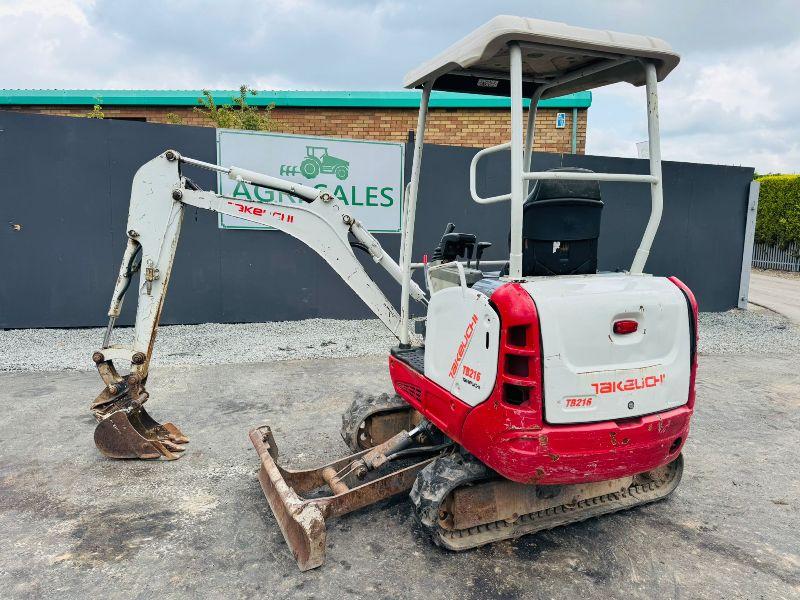 TAKEUCHI TB216 EXCAVATOR*C/W BUCKET*YEAR 2015*VIDEO*