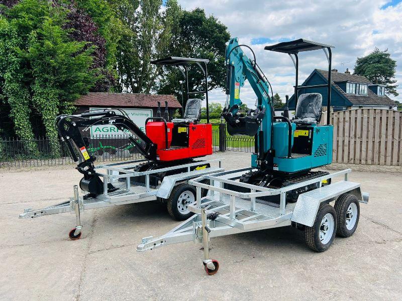 UNUSED JPC PC10 EXCAVATOR * YEAR 2023, CHOICE OF 2* C/W TWIN AXLE TRAILER*VIDEO*