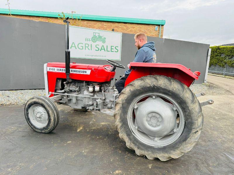 MASSEY FERGUSON 240 TRACTOR*C/W REAR LINKAGE AND PTO*VIDEO*