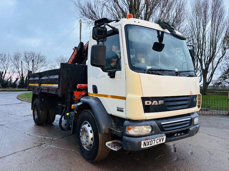 DAF LF55.220 4X2 TIPPER LORRY C/W ATLAS 92.2 CRANE *VIDEO*