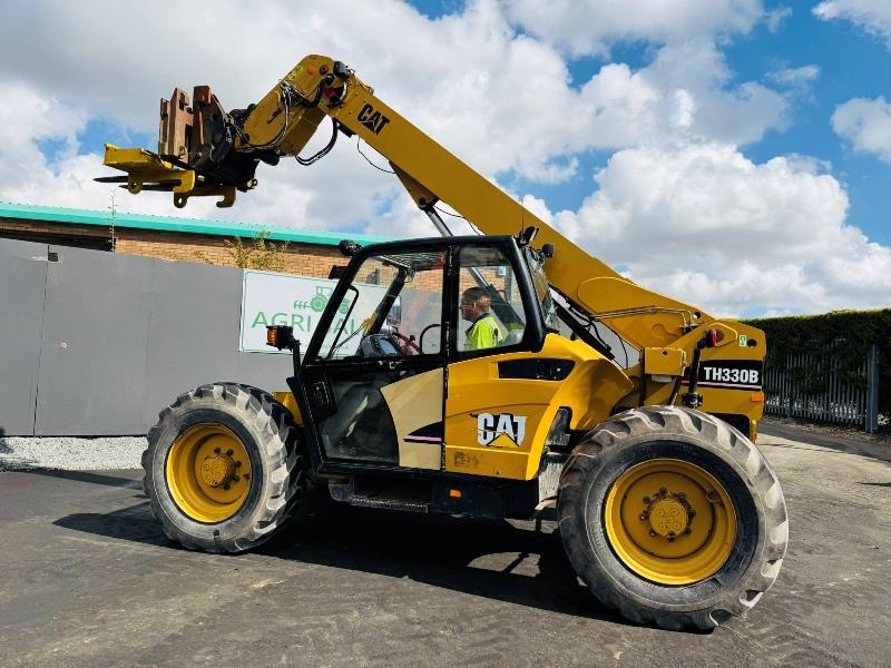 CAT TH330B TURBO TELEHANDLER*C/W EURO ADAPTION PLATE*VIDEO*
