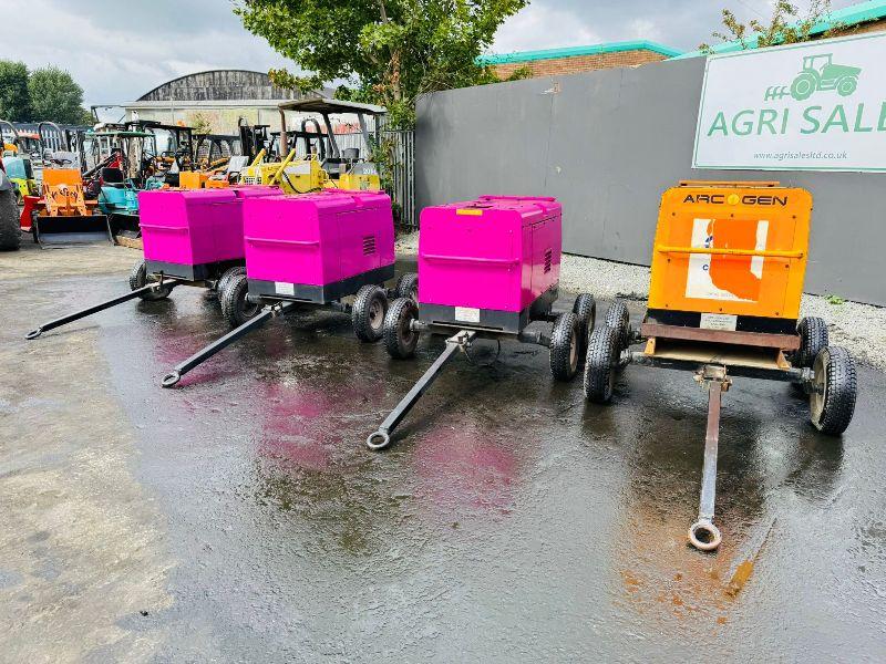 ARC GEN TOWABLE WELDER/GENERATOR*CHOICE OF 4*YEAR 2010*VIDEO*