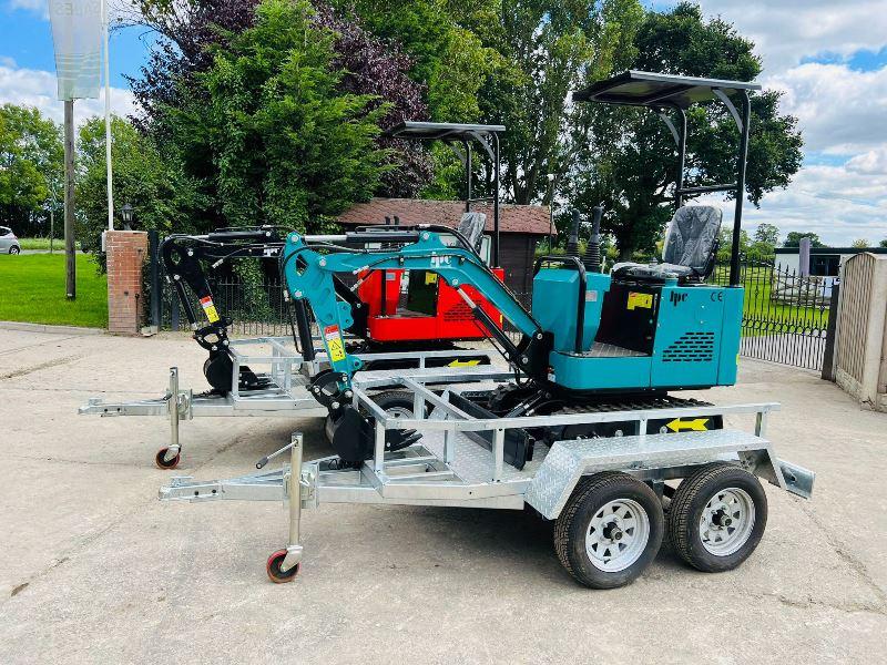 UNUSED JPC PC10 EXCAVATOR * YEAR 2023, CHOICE OF 2* C/W TWIN AXLE TRAILER*VIDEO*