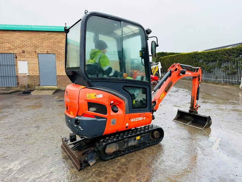 KUBOTA KX016-4 EXCAVATOR*C/W BUCKET*YEAR 2013*2212 HOURS*VIDEO*