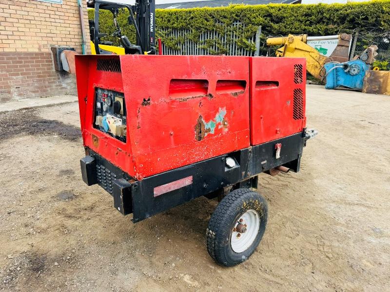 15KVA TOWABLE GENERATOR*C/W 3 CYLINDER KUBOTA ENGINE*VIDEO*