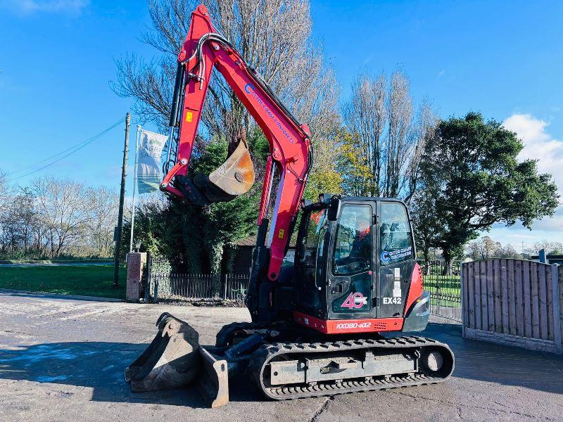 KUBOTA KX080-4A2 EXCAVATOR *YEAR 2020, 3137 READING* C/W 3 X BUCKETS *VIDEO*