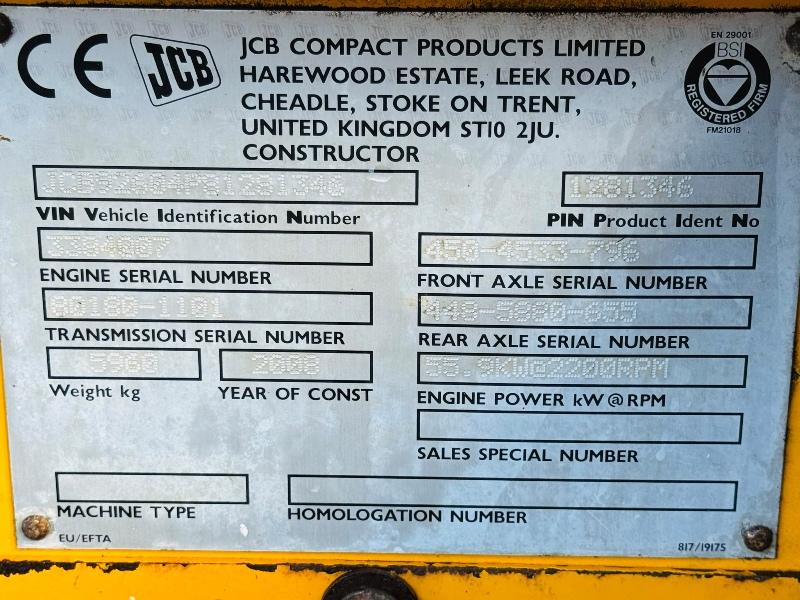JCB 926 ROUGH TERRAIN 4WD FORKLIFT*3340 HOURS*YEAR 2008*VIDEO*