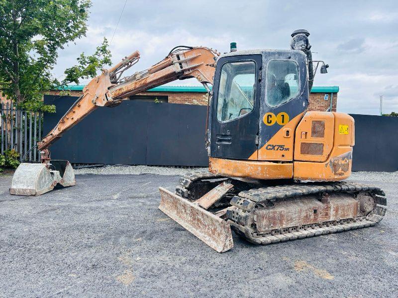 CASE CX75SR RUBBER BLOCK PAD TRACKED EXCAVATOR*C/W CLAMSHELL BUCKET*VIDEO*