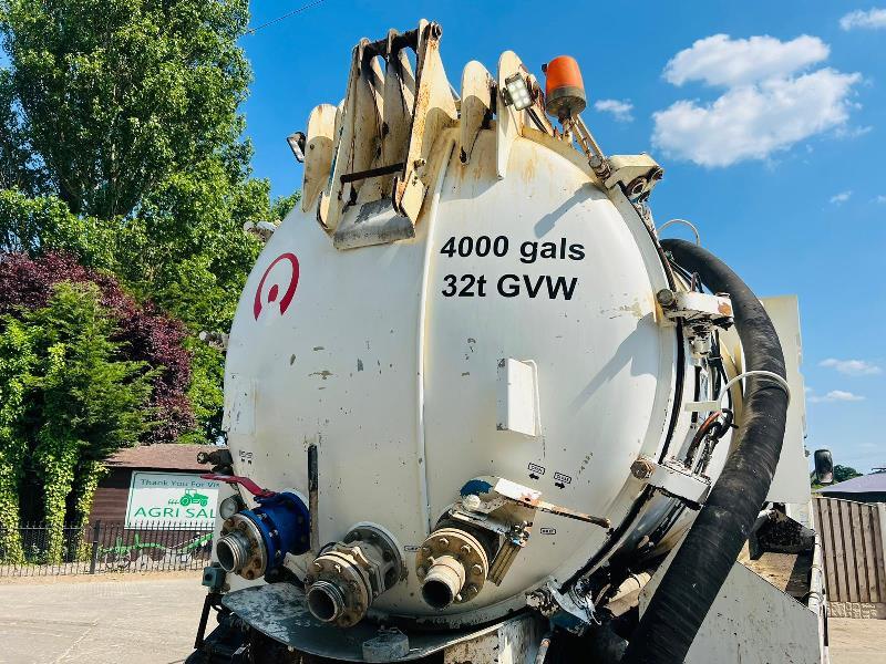 VOLVO FM12 8X4 DOUBLE DRIVE VACUM TANKER LORRY *4000 GAL CAPACITY*VIDEO*