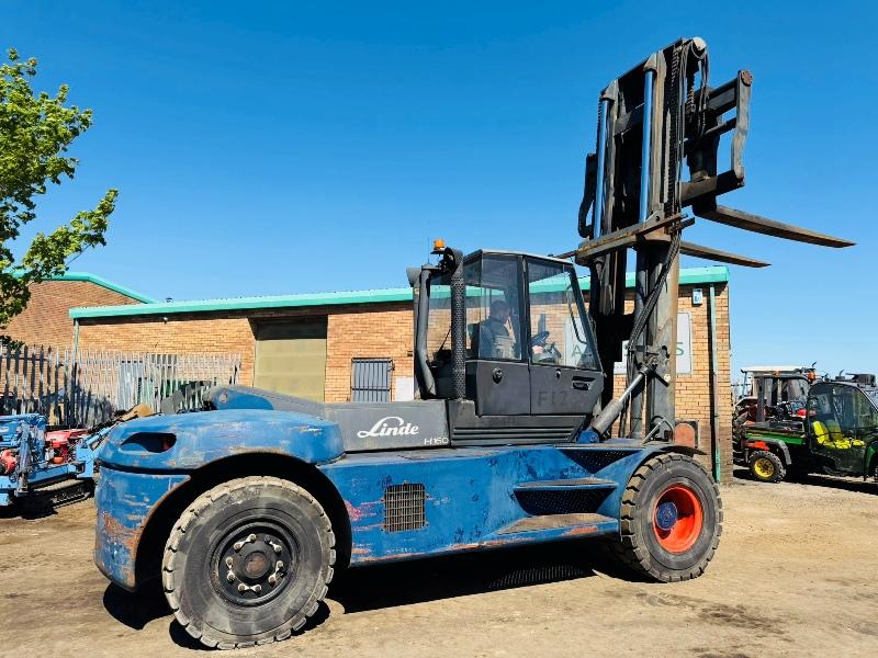 LINDE H160/02 FORKLIFT*C/W SIDE SHIFT*16 TONNE LIFT*VIDEO*