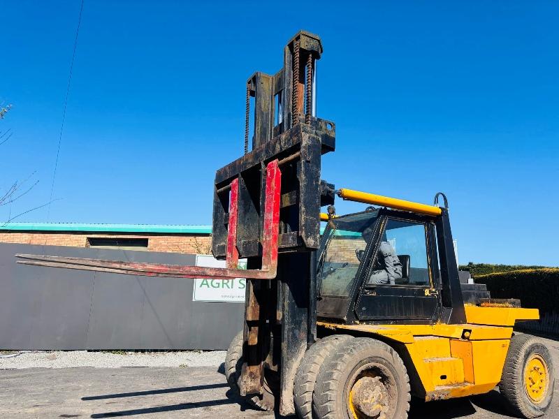 DCH DOH 12 TONNE 2 STAGE MAST LIFT *C/W 8FT TINES*VIDEO*