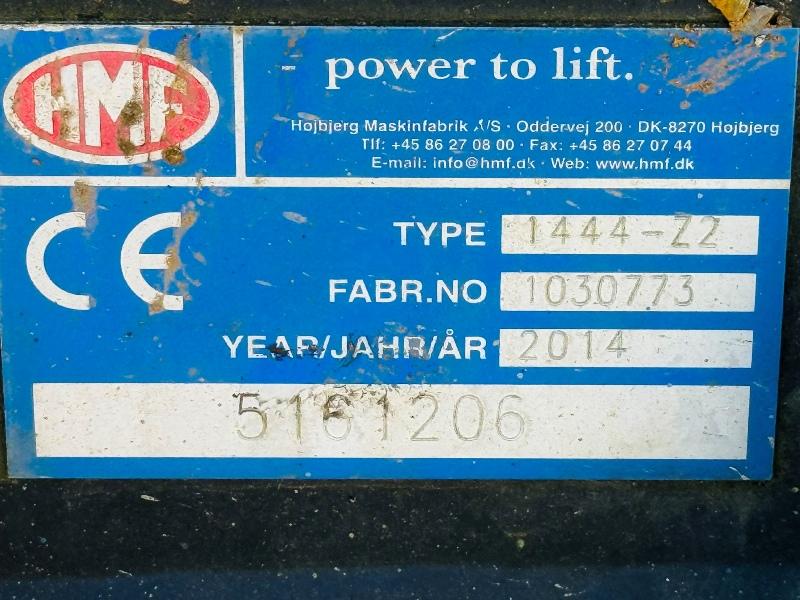 HMF 1444-Z2 CRANE*C/W SUPPORT LEGS*YEAR 2014*VIDEO*