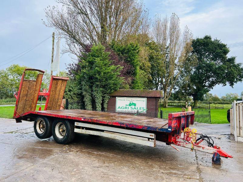 TWIN AXLE DRAG TRAILER * 23 FOOT LONG * C/W HYDRAULIC RAMPS *VIDEO*