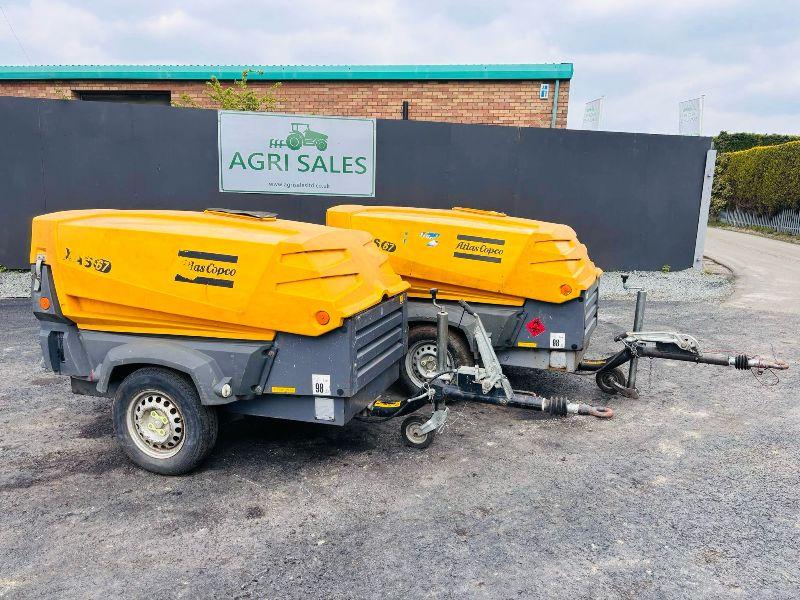 ATLAS COPCO TOWABLE AIR COMPRESSOR *CHOICE OF 2*VIDEO*