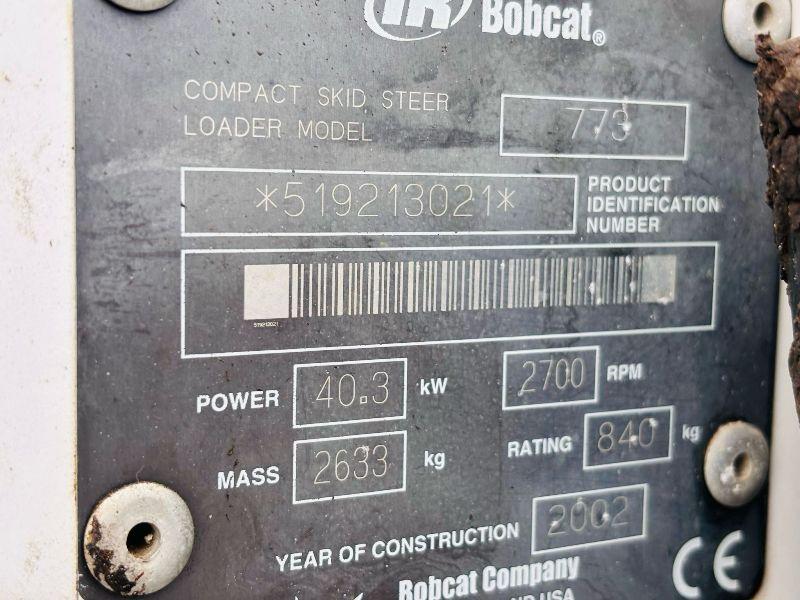 BOBCAT 773 HIGH LIFT TURBO SKIDSTEER*C/W PALLET TINES*VIDEO*