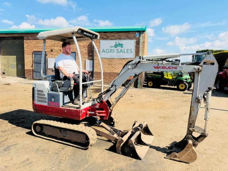 TAKEUCHI TB016 EXCAVATOR*C/W EXPANDING TRACKS*YEAR 2013*VIDEO*
