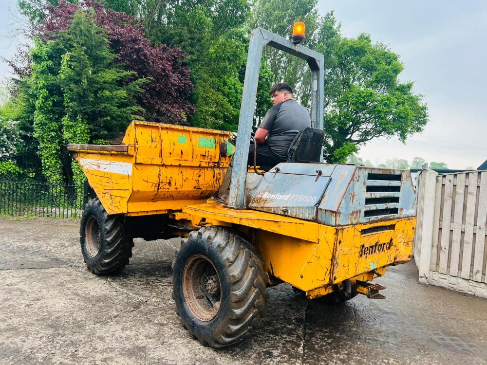 BENFORD 6000 4WD DUMPER C/W ROLE BAR & PERKINS ENGINE *VIDEO*