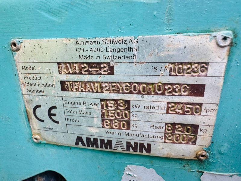 AMMANN AV12-2 VIBRATING DOUBLE DRUM ROLLER*C/W ROLL BAR*VIDEO*