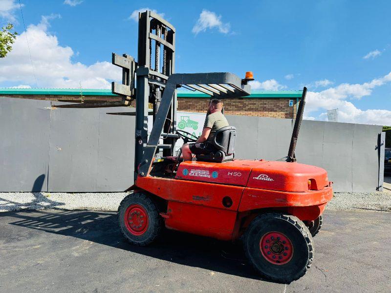 LINDE H50 FORKLIFT*C/W PALLET TINES*VIDEO*