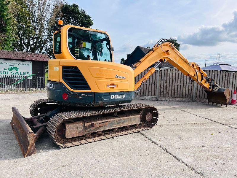 HYUNDIA ROBEX 80CR-9 EXCAVATOR *YEAR 2011, 4771 HOURS* C/W QUICK HITCH *VIDEO*