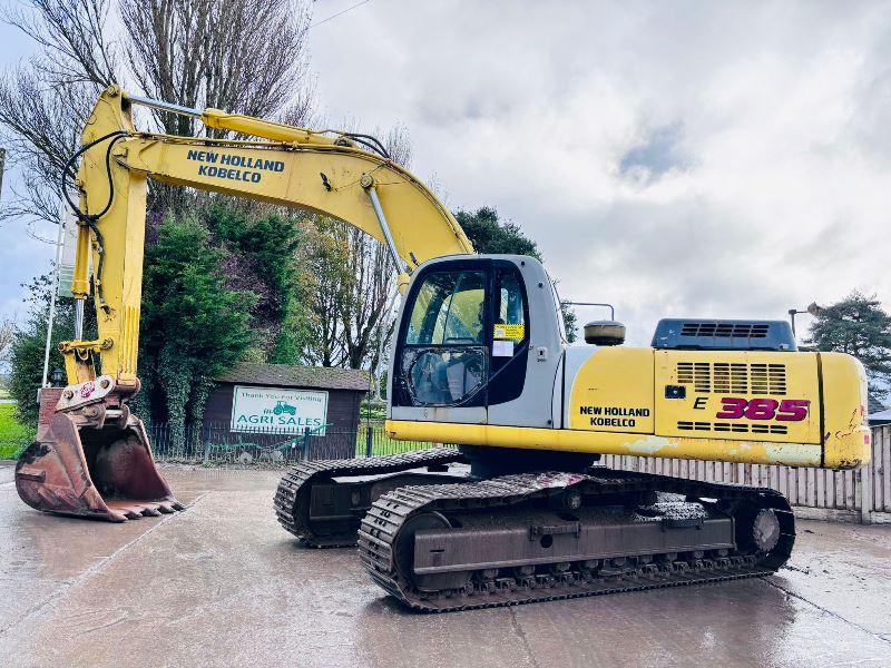 NEW HOLLAND KOBELCO E385 EXCAVATOR C/W ISUZU ENGINE & QUICK HITCH *VIDEO*
