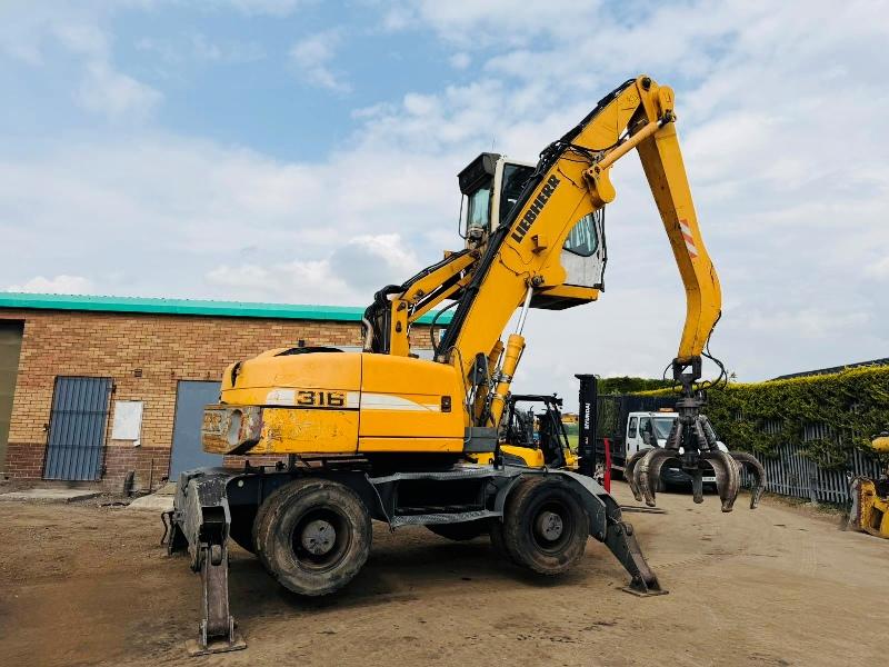 LIEBHERR 316 HRC SCRAP HANDLER*C/W ROTATING SCRAP GRAB*VIDEO*