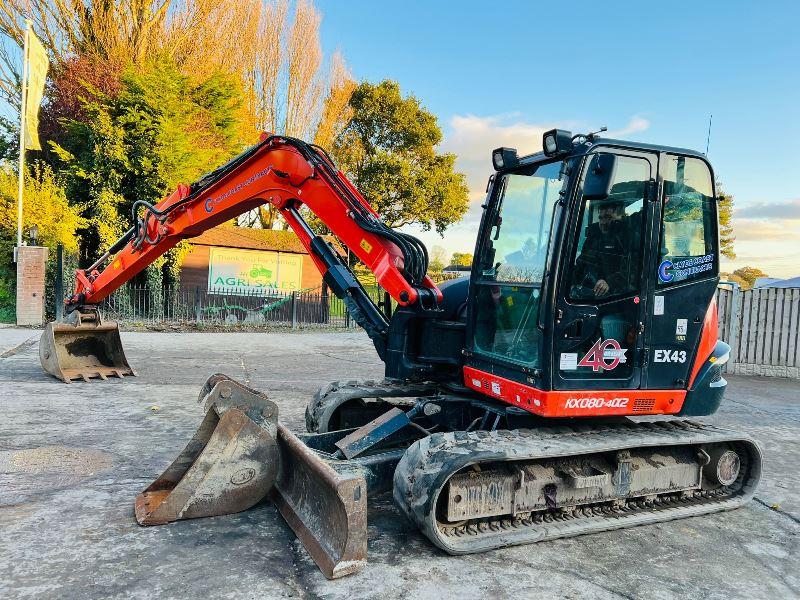 KUBOTA KX080-4A2 *YEAR 2020, 3022 HOURS* EXCAVATOR* C/W BUCKETS *VIDEO*