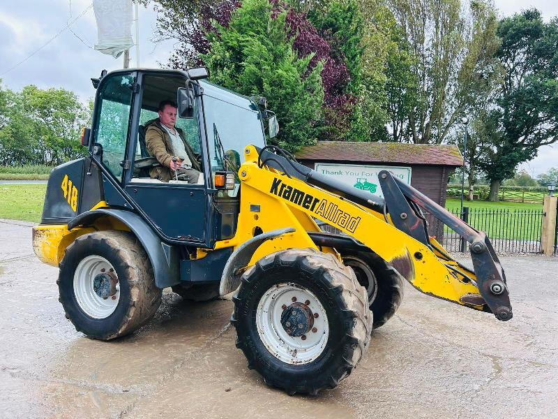 KRAMER 418 4WD LOADING SHOVEL C/W QUICK HITCH & 4WS *VIDEO*