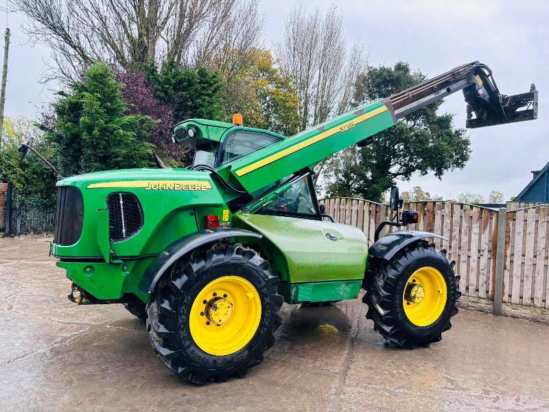 JOHN DEER 3215 4WD TURBO TELEHANDLER C/W PIN & CONE HEAD STOCK *VIDEO*
