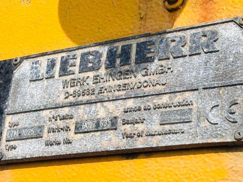LIEBHERR LTM 1025 LTM MOBILE CRANE*C/W HYDRAULIC SUPPORT LEGS*VIDEO*